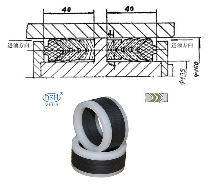 V型組合密封圈的截面圖及密封件油封產(chǎn)品圖